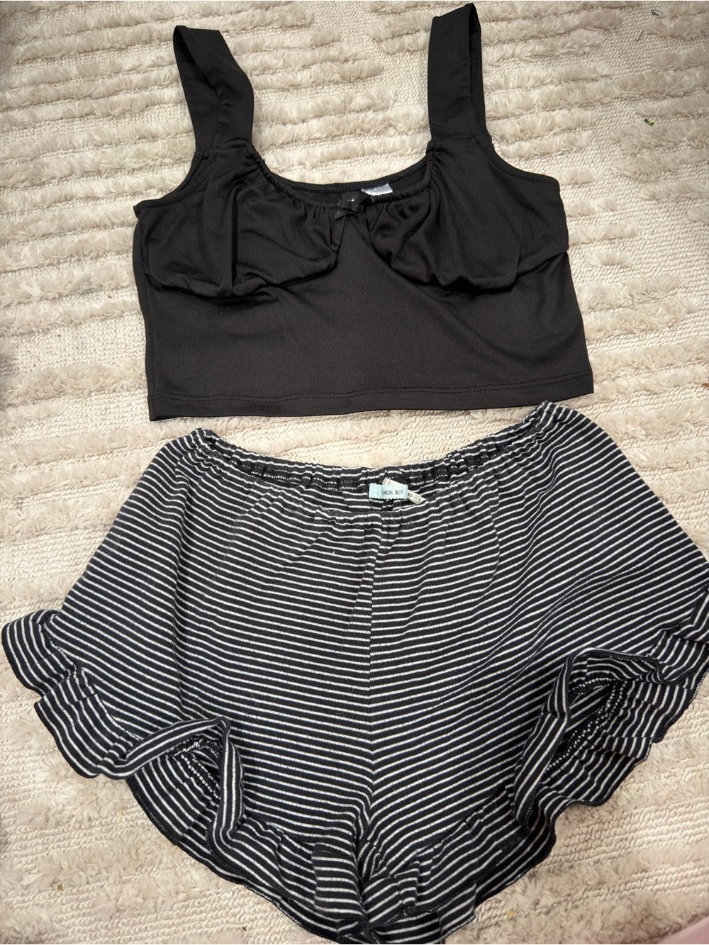 Black Cropped Tank Top by (Divided) - Kimchi Blue shorts